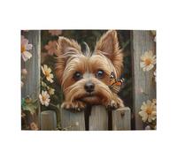 Liorosa Scena da giardino recinzione 500 pezzi di puzzle in legno per adulti, adorabile cane e farfalla, puzzle sfidante a tema naturale per il relax, adatto per la ricreazione in famiglia, regalo per