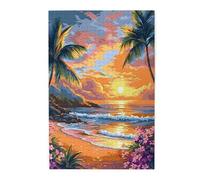 Liorosa Seashore Sonata Puzzle da 1000 pezzi per adulti, il ritmo delle onde, il calore del sole e il verde delle palme. Capolavoro in legno con tonalità morbide e dettagli vivaci, regali per amici e
