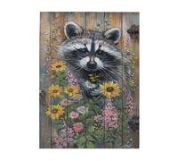 Liorosa Secret Garden Visitor, puzzle in legno per adulti, 500 pezzi, procione curioso, design vivace e unico, per alleviare lo stress, esercitare abilità pratiche e pazienza di pensiero