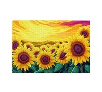 Liorosa Sinfonia floreale: puzzle in legno da 1000 pezzi, girasoli che ballano nella luce dorata, impegnativo esercizio cerebrale, per gli amanti dei fiori, esercitare abilità pratiche e pensare