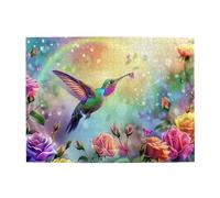 Liorosa Songbirds & Blossoms 500 pezzi di puzzle in legno per adulti, uccelli colorati nel paradiso floreale, puzzle di arte della natura vibrante, adatto per ricreazione familiare e decorazione da