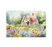 Liorosa Spring Symphony - Puzzle in legno per adulti, 1000 pezzi, bellissimo cottage da giardino con fiori vivaci, rilassamento profondo per te stesso, divertiti a risolvere puzzle con familiari e