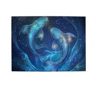 Liorosa Squisito puzzle Pesci 500 pezzi per adulti, le belle dodici costellazioni dei Pesci, design artistico moderno, esercitare abilità pratiche e pensiero, puzzle in legno