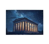 Liorosa Starlit Acropolis - Puzzle da 1000 pezzi di legno per adulti, tempio greco antico sotto celeste, ogni pezzo è unico, pezzi stravaganti, attività divertenti per le vacanze con la famiglia