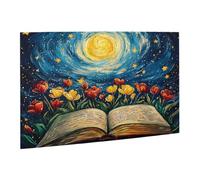 Liorosa Starlit Manuscript Puzzle per adulti 500 pezzi, libro antico incandescente sotto cosmico con fiore, arte fantasy in legno di alta qualità, vibrante e unico, rilassati e goditi il divertimento