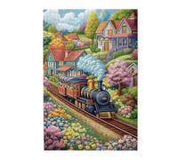 Liorosa Stop To Paradise - Puzzle per adulti, 1000 pezzi, treno a vapore in mezzo a colori scoppiano fiori. Sfida vibrata con una splendida finitura per la decorazione della casa, ideale per serate di