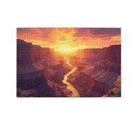 Liorosa Sunset Splendor - Puzzle da 1000 pezzi per adulti, Gulch con ombre e curvatura del fiume, pezzi si adattano perfettamente, montaggio pratico della tua decorazione per la casa, regalo per amici
