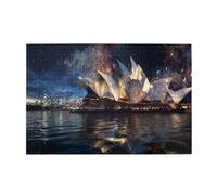 Liorosa Sydney Opera House Night, puzzle in legno da 1000 pezzi, per adulti, fuochi d'artificio sul ponte del porto, arte urbana in legno di alta qualità, montaggio pratico della tua decorazione per