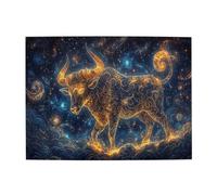 Liorosa Toro dorato 500 pezzi di puzzle in legno per adulti, belle dodici costellazioni, meravigliosa immaginazione, design vivace, adatto per divertimento in famiglia, esercizio pratico e pensiero