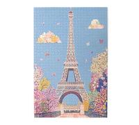 Liorosa Torre Eiffel con fiori e farfalle in fiore puzzle da 1000 pezzi per adulti, scena primaverile parigina puzzle in legno per il relax, adatto per la ricreazione in famiglia, regalo per amici