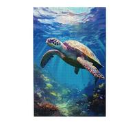 Liorosa Turtle'S Paradise - Puzzle vibrante da 1000 pezzi, hobby esplorativi e sfide, brainstorming per alleviare lo stress, adatto per ricreazione familiare e decorazione da parete