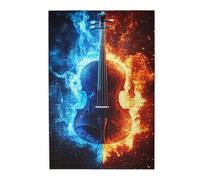 Liorosa Violino fantasma in fiamme duellanti 1000 pezzi di puzzle in legno per adulti, sorprendente puzzle fantasy per decorazione, alleviare lo stress, alleviare il piacere, esercitare abilità