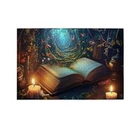 Liorosa Whimsical Book Lover'S Dream - Puzzle da 1000 pezzi per adulti, volume aperto con foreste scintillanti e candelieri, ideale per relax e divertimento in famiglia, pezzi di puzzle stravaganti