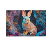 Liorosa Whimsical Bunny Adventure, puzzle da 1000 pezzi per adulti, colori incredibilmente vivaci, brainstorming per alleviare lo stress, design unico e bello, regali per amici e familiari
