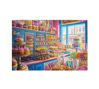 Liorosa Whimsical Sweet Shop - Puzzle in legno da 1000 pezzi, per adulti, con cupcake colorati in blu pastello, per rilassarsi, esercitare abilità pratiche e pensiero, regalo per amanti dei dolci
