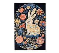 Liorosa Whimsical Woodland Tale 1000 pezzi di puzzle in legno per adulti, elegante coniglio nel giardino di mezzanotte, estetica classica vintage, adatto per ricreazione familiare e decorazione da