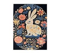 Liorosa Whimsical Woodland Tale 500 pezzi di puzzle in legno per adulti, elegante coniglio nel giardino di mezzanotte, estetica classica vintage, adatto per ricreazione familiare e decorazione da