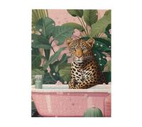 Liorosa Wild & Whimsical Animal Puzzle da 500 pezzi per adulti, fantasia leopardo in bolle, estetica dai colori morbidi, adatto per la ricreazione in famiglia, goditi il processo di risoluzione dei