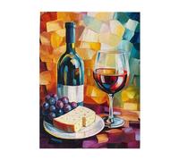 Liorosa Wine Time Natura morta 500 pezzi puzzle per adulti, dettagliato puzzle artistico in legno, regalo per gli amanti del vino e gli appassionati di puzzle, divertiti a risolvere puzzle con la