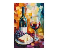 Liorosa Wine Time Natura morta Puzzle per adulti, puzzle artistico dettagliato in legno, regalo per gli amanti del vino e gli appassionati di puzzle, divertiti a risolvere puzzle con la famiglia e gli
