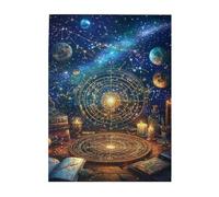 Liorosa Wizard'S Astrology Chamber - Puzzle da 500 pezzi vibrante in legno di alta qualità con costellazioni e cerchi magici, rilassamento profondo per te stesso, opera d'arte unica per adulti
