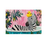 Liorosa zebra da bagno 1000 pezzi di puzzle in legno per adulti, puzzle illustrazione animale a tema bagno, design colorato, ogni pezzo è unico, completo di famiglia e amici, splendida opera d'arte