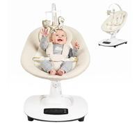 Liorphid Sdraietta Neonati Elettrica, Sdraietta Dondolo Automatico per Bambini con 5 Movimenti Naturali e Velocità,Timer a 3 Livelli, 5 Ninne Nanne, Cintura a 5 Punti e Telecomando, Bluetooth