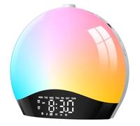 LIORQUE Alba Wake Up Light, Sveglia da Comodino con Simulazione dell'Alba, Sveglia con Luce Notturna e Rumore Bianco, Doppia Sveglia, Radiosveglia Radio FM, 20 Livelli di Luminosità, 9 Colori Dinamici