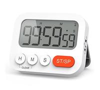 LIORQUE Digitale Timer da Cucina, Timer Multifunzione con Funzione Orologio, Regolazione Rapida, 3 Livelli di Volume, Schienale Magnetico, Supporto Pieghevole