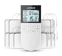 LIORQUE Elettrostimolatore Muscolare TENS/EMS/FITNESS 3 in 1, 50 modalità, 10 pezzi di elettrodi TENS, 16 livelli di intensità per alleviare il dolore
