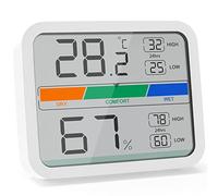 LIORQUE Igrometro Termometro Digitale Termometro Ambiente Interno Misuratore di umidità e Temperatura per Il Monitoraggio Ambiente in Casa e Ufficio Registrazioni Max/Min(Batteria Inclusa)