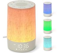 LIORQUE Sveglia Da Comodino, Sveglia Luminosa, 30 Suoni Rilassanti, Rumore Bianco, 10 Livelli Di Regolazione Della Luminosità, 8 Modalità Di Luce Notturna E Timer Di Spegnimento - Design in Tessuto