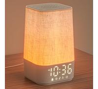 LIORQUE Sveglia Luminosa, Lampada da Comodino con Sveglia, Simulazione dell'alba, 13 Livelli di Luminosità, 10 Tracce di Rumore Bianco e 20 Melodie Della Natura, Funzione Sveglia e Snooze