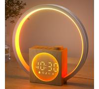 LIORQUE Sveglia Luminosa,Sveglia Con Rumore Bianco E Luce,Timer Di Spegnimento Regolabile, Volume E Luminosità Regolabili, Luce Notturna Con Colori Dinamici, 30 Suoni Per Il Sonno Per Bambini E Adulti