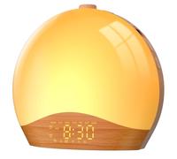LIORQUE Sveglia Luminosa, Sveglia Da Comodino Con Simulazione Dell'Alba, Rumore Bianco, Luce Notturna, Doppia Sveglia, Modalità Weekend, 20 Livelli Di Luminosità, 9 Colori Dinamici