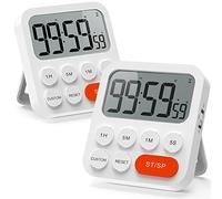 LIORQUE Timer da Cucina Digitale, Timer Multifunzione con Funzione Orologio, 3 Livelli di Volume, Schienale Magnetico, Supporto Pieghevole, per Cucinare, Uovo, Palestra,Studio, Lavoro
