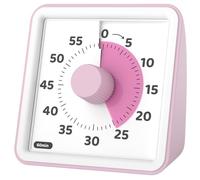 LIORQUE Timer visivo bambini, Visivo per Bambinida 60 Minuti, Conto alla Rovescia Silenzioso di Gestione del Tempo per Aule o Riunioni Per Adulti e Bambini(rosa)