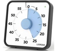 LIORQUE Timer visivo da 19 cm, Grande Conto Alla Rovescia di 60 minuti con Pausa Silenziosa, per Bambini e Adulti, Cucina, Scuola, Ufficio (Blu)
