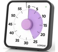 LIORQUE Timer visivo da 19 cm, Grande Conto Alla Rovescia di 60 minuti con Pausa Silenziosa, per Bambini e Adulti, Cucina, Scuola, Ufficio (viola)