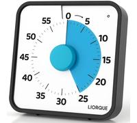 LIORQUE Timer visivo da 19 cm, Grande Conto Alla Rovescia di 60 minuti con Pausa Silenziosa, per Bambini e Adulti, Cucina, Scuola, Ufficio (blu)