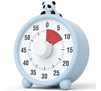 LIORQUE Timer Visivo per Bambini Ricaricabile con Funzione di Pausa, Supporto Acustico e Muto, Timer per Bambini con Custodia in Silicone, Adatto per Cucina, Sala da Pranzo, Riunioni-Blu Chiaro