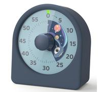 LIORQUE Timer Visivo per Bambini Ricaricabile con Funzione di Pausa, Supporto Acustico e Muto, Timer per Bambini con Custodia in Silicone, Adatto per Cucina, Sala da Pranzo, Riunioni - Blu