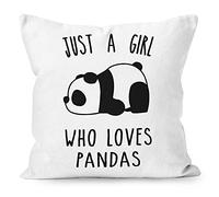 Liosei Just A Girl Who Loves Pandas Panda Bear Throw Pillow Cover 45,7 x 45,7 cm Panda Bear Lover regali per la casa camera da letto divano decorazione della camera da letto
