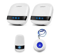 LIOTOIN Cercapersone Per Anziani Pulsante di Chiamata Wireless Allarme Sicurezza Cercapersone Sistema di Emergenza Chiamata Sistema di assistenza impermeabile per (2 Trasmettitori 2 Ricevitori) …
