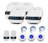 LIOTOIN Wireless Caregiver Pager Elderly Alarm Call Button Allarmi Personali Campana di chiamata Sistemi di allarme panico per anziani/pazienti/disabili/infermieri 5 Trasmettitore 4 Ricevitore Plug-in