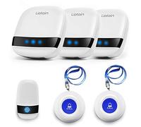 LIOTOIN Wireless Pulsante Chiamata Emergenza/Ricevitore Portatile/Allarme Sicurezza Cercapersone/Sistema Assistenza per Anziani (3 Trasmettitori 3 Ricevitori) …