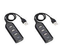 liovitor 2X USB Hub 2.0 Multi-USB Ad Alta Velocità Hub Splitter 4-Port USB Hub Adapter per Ricevitore Laptop Accessori Computer Nero