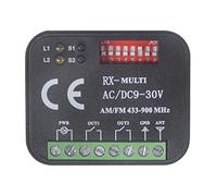liovitor Universale Garage Porta Ricevitore 2CH Controller Interruttore per Trasmettitore RX Multi Frequenza 433-900MHz Nero