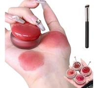 Lip and Cheek Blurry Pudding Pot, 2-in-1 Applicator Korean Pudding Pot Makeup, Multi-Use Glowy Blush/Lip Pot, K-Beauty Must-Have, Touch Up Kit (B)