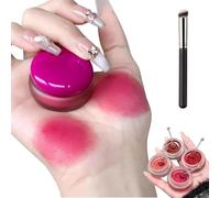Lip and Cheek Blurry Pudding Pot, 2-in-1 Applicator Korean Pudding Pot Makeup, Multi-Use Glowy Blush/Lip Pot, K-Beauty Must-Have, Touch Up Kit (C)
